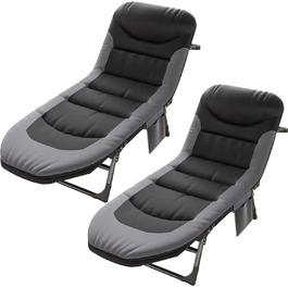 Розкладне ліжко Cozykimo для кемпінгу та відпочинку: кемпінг, риболовля, гості, сад, подорожі (чорний)