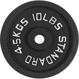 Гиря Signature Fitness із чавуну 4,5 кг, олімпійська, 5,1 см отвір, для силових тренувань та важкої атлетики