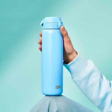Пляшка для води Ion8 OneTouch 2.0, 1200 мл, нержавіюча сталь, синя, герметична, зручна кришка, легка очистка, стійка до подряпин, для спорту та подорожей