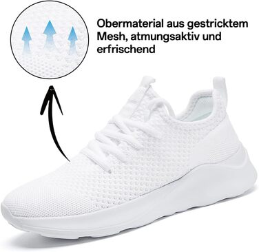 Чоловічі кросівки для спорту, тенісу, ходьби та бігу. Модельні, легкі, дихаючі фітнес-кросівки для залу та джогінгу, розмір 43 EU, білі