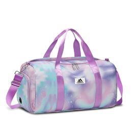 Спортивна сумка Flintronic для дівчаток та жінок, дитяча сумка для плавання з відділенням для взуття та вологостійкою кишенєю, для фітнесу, танців та подорожей, фіолетова, 46x20x25 см