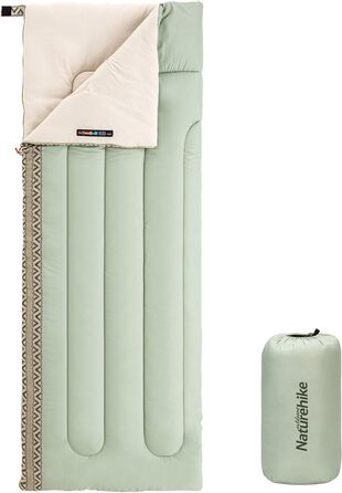 Спальний мішок Naturehike для дорослих та дітей: водовідштовхуючий, легкий, 3-4 сезони, 190 x 75 см (зелений)
