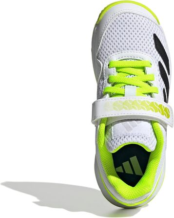 Дитячі тенісні кросівки adidas Courtflash Comfort для дітей, 28 EU, білий, чорний, лимонний, унісекс