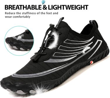 Чоботи для плавання та серфінгу для чоловіків та жінок, дихаючі, швидковисихаючі, антиковзаючі, розмір 36-47, колір чорний