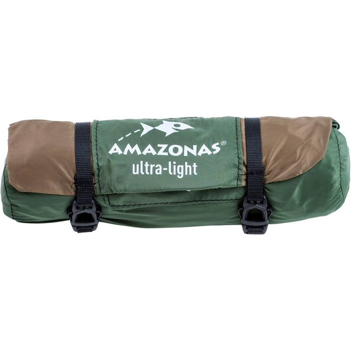 Гамак Amazonas Ultra-Light Adventure Coyote Kingsize (Зелений/Коричневий) - надлегкий, 150 кг, 275x140 см
