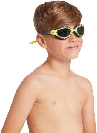 Окуляри для плавання Zoggs Predator Junior (6-14 років) Лайм/Сірий, З димчастим затемненням