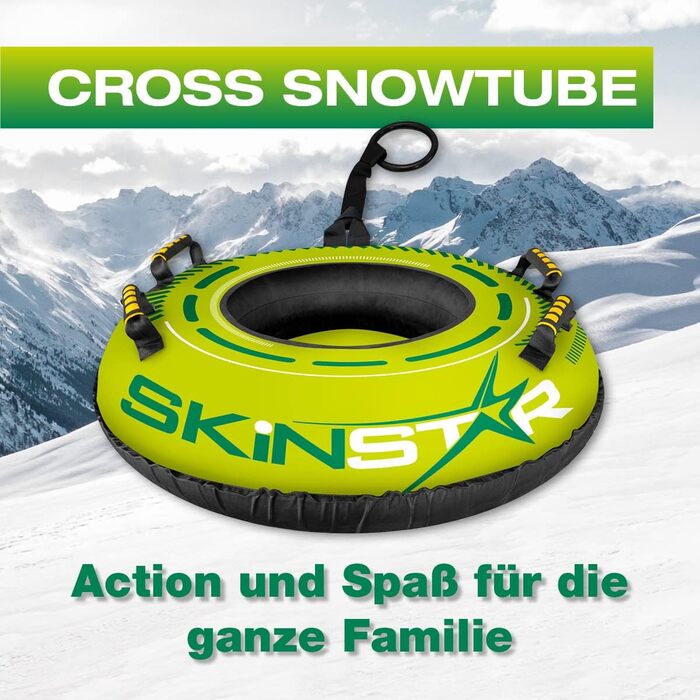 Сноутюбінг SkinStar CROSS Profi 100 см, надувні сани для снігу, зелений