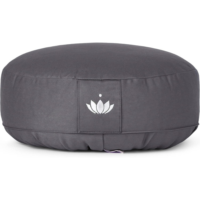 Медитаційне подушення Lotuscrafts® з висотою сидіння 10 см, низьке, з дінковою начинкою, кругле, для йоги та медитації, знімний чохол, сертифікат GOTS