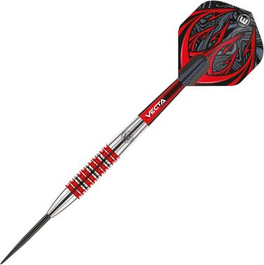 Дротики для дартсу WINMAU Diablo 24г, сталевий наконечник, вольфрам, з крилами та стрижнями, торпедоподібна форма, професійні