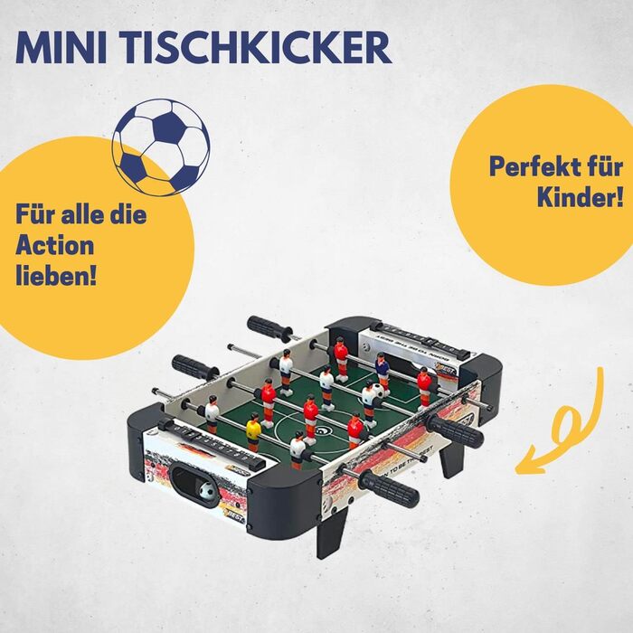 Настільний футбол Best Sporting Mini для дітей, 53×31 см, 12 гравців, 2 м'ячі, компактний дитячий кікер