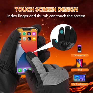 Гріючі рукавички для чоловіків та жінок, акумуляторні, 5V 5000mAh, 3 режими нагріву, для мотоцикла, велосипеда, походів, катання на лижах