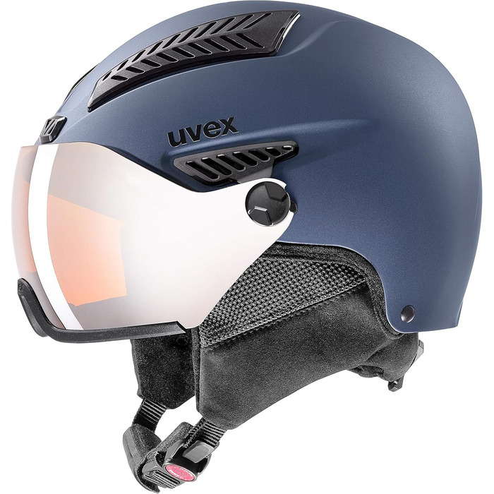 Лижний шолом uvex HLMT 600 з візором, синій матовий, для дорослих, 53-55 см