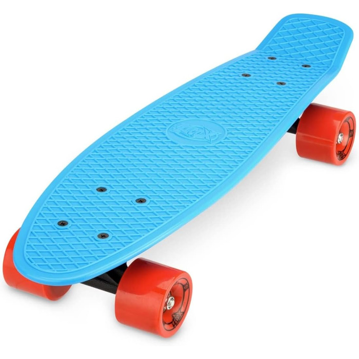 Скейтборд Xootz Cruiser 22 дюйми, пластиковий, для дітей, ретро дизайн, синій, готовий до використання