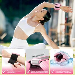 Набір вантажів для ніг та рук (2 шт., по 0,5 кг) - вантажні манжети для фітнесу, йоги, пілатесу, аеробіки, ходьби, плавання (рожевий)