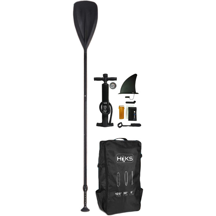 Надувна SUP-дошка HIKS 10.6ft (3,2 м) сірого кольору з веслом, насосом, рюкзаком і страховкою, універсальна для всіх рівнів, ідеально для початківців