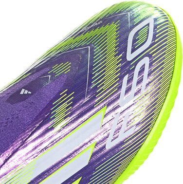 Дитячі футбольні бутси adidas F50 League Laceless для твердого поля, 34 EU, Purple Rush/Cloud White/Lucid Lemon