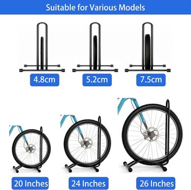 Підставка для велосипеда TLGREEN на підлогу, 2 шт., знімний тримач для заднього колеса, сумісна з велосипедами 20-28 дюймів, для MTB, шосе, гірського велосипеда, чорний