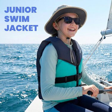 Спасальний жилет для плавання Gogokids Junior 30-50 кг, регульований, неопрен, для підлітків та юнаків, для каяку, SUP, басейну, 6-11 років (зелений)