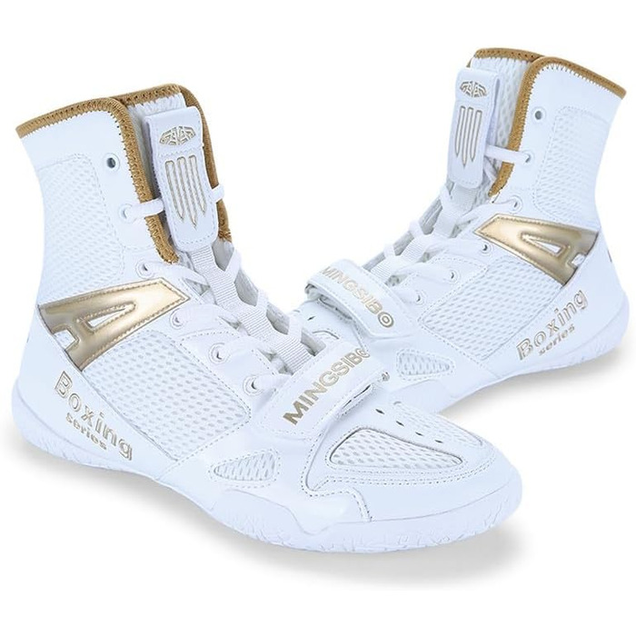 Боксерські кросівки для чоловіків. Зручні, дихаючі кросівки для боксу, єдиноборств, фітнесу та бодібілдингу. Білий, сірий колір. Розмір 41 EU.