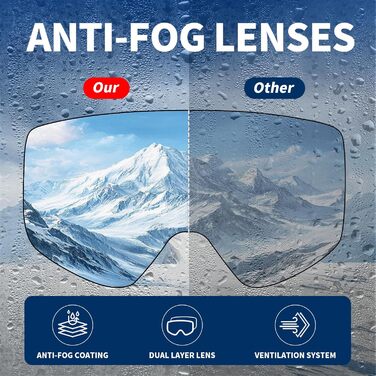 Скі-маска JQF Gear для унісекс YH227 з захистом від запотівання, анти-ковзаючим ремінцем, UV-захистом та регулюванням. Скі-окуляри для сноубордингу та катання на лижах, REVO покриття, червоно-чорний колір (VLT16%)