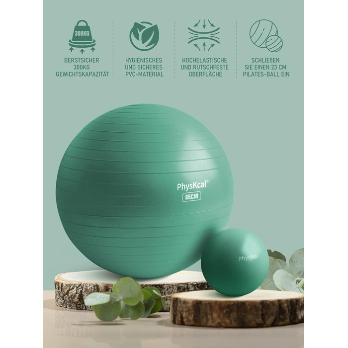 Піляголова для фітнесу та йоги, 23 см, набір, анти-вибухова, анти-ковзаюча, баланс-бол, для дому, спортзалу та офісу