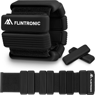Комплект силіконових обважнювачів Flintronic для зап'ясть і щиколоток, 2 шт по 0,5 кг, чорні, для бігу, йоги, танців, фітнесу, чоловіків і жінок
