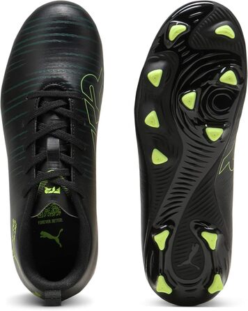 Дитячі футбольні бутси PUMA Future 8 Play FG/AG для дітей, біло-чорно-червоні (38.5 EU), Puma Black Fizzy Light Green Terrain