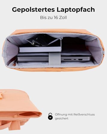 Рюкзак Johnny Urban Allen Medium помаранчевий, водостійкий, для ноутбука 15L, ролтоп, універсальний для жінок і чоловіків, для міста, університету, велосипеда, бізнесу, екологічний