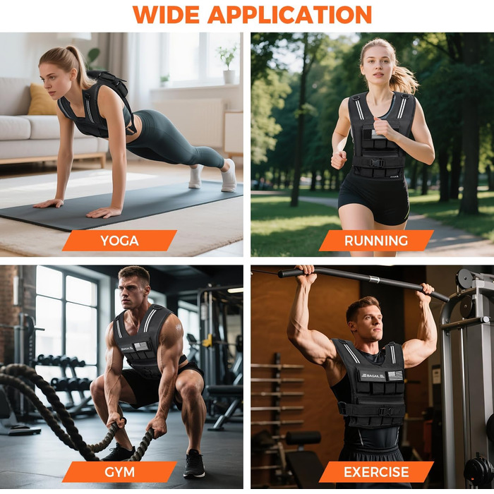 Вага для тренувань BAGAIL: регульована, зі знімними пластинами, для силових тренувань, фітнесу, йоги та аеробіки (9.66 кг)