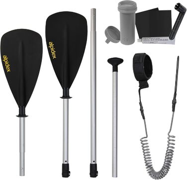 Надувна SUP-дошка ALPIDEX 320x76x15 см, до 200 кг, комплект: весло, плавники, насос, ремінець, рюкзак, ремкомплект, легка та міцна
