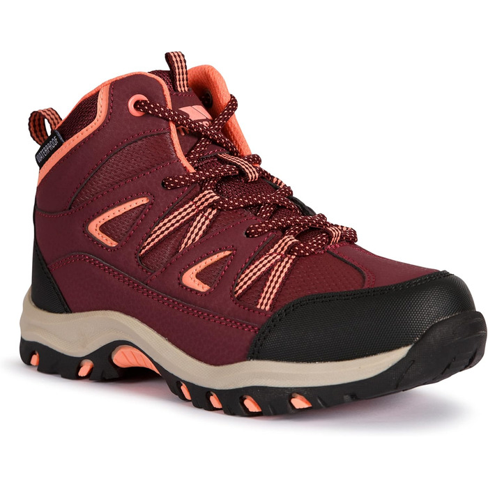 Трекінгові черевики Trespass Gillon II для жінок та чоловіків (34 EU, бордовий)