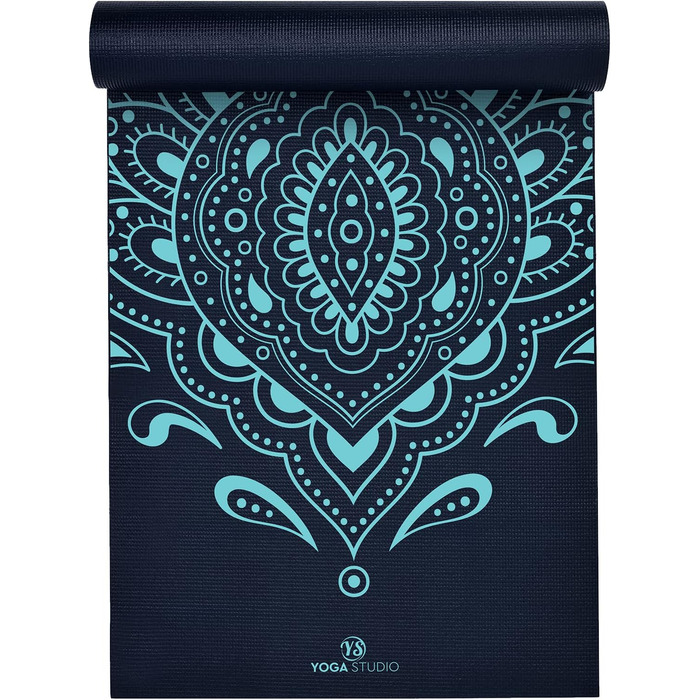 Йога-мат Mandala 183x61 см, 6 мм, протиковзкий, зносостійкий, PVC, для йоги та фітнесу