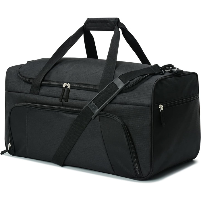 Спортивна сумка 42 л для жінок і чоловіків, дорожня сумка Weekender Carry-On, тренувальна сумка для спортзалу, чорна