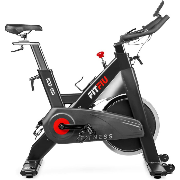 Велотренажер FITFIU Fitness BESP-500 з регульованим опором, 24 кг маховиком, датчиком пульсу, LCD-дисплеєм та регульованим сідлом для домашніх тренувань