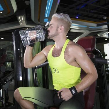 Спортивна пляшка для води Vennerli 2,5 л з мірною шкалою та ручкою, витокозахисна, чорна, прозора