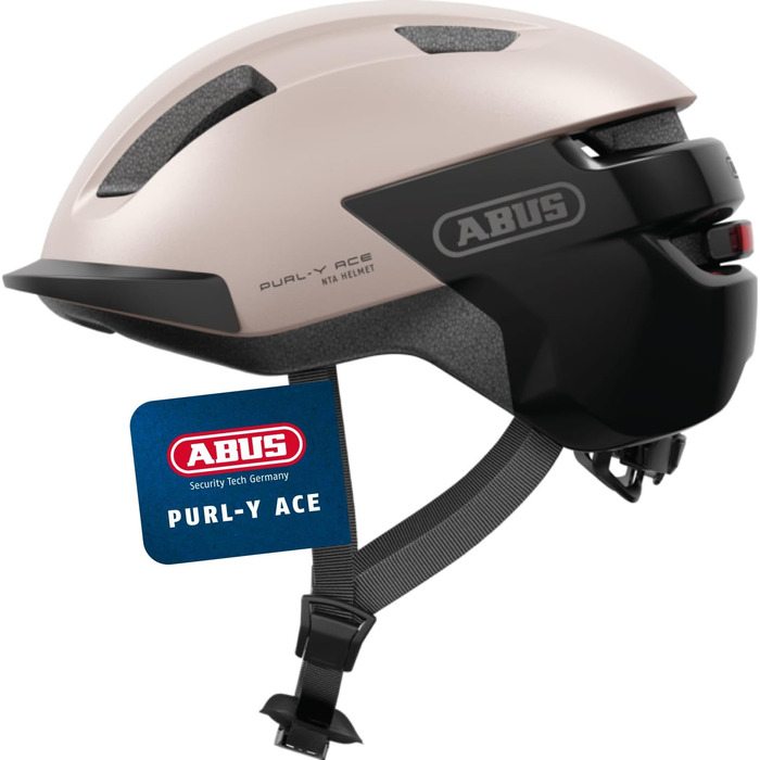 Велосипедний шолом ABUS Purl-Y ACE з LED-світлом, для електровелосипедів і S-Pedelec, захисний шолом NTA для дорослих та підлітків