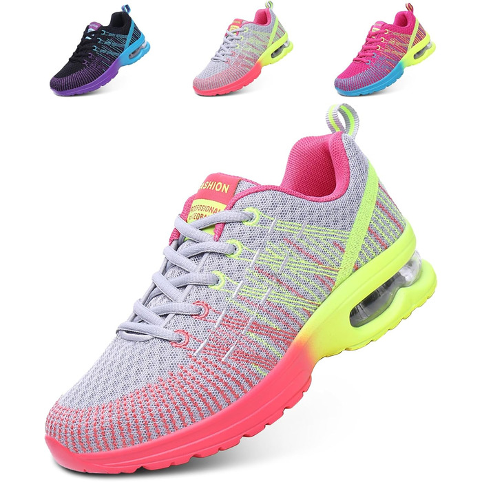 Жіночі кросівки для бігу Hitmars: зручні, дихаючі, з амортизацією, для занять спортом та прогулянок. Розміри EU 36-42, кольори: чорний, сірий