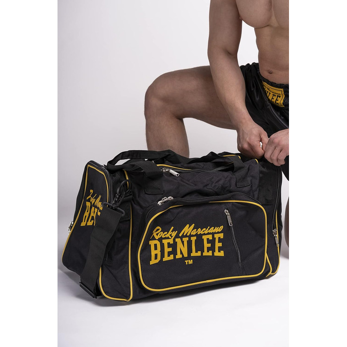 Чоловіча спортивна сумка Benlee Rocky Marciano LOCKER 5, 90 см, чорна/жовта, з плечовим ременем