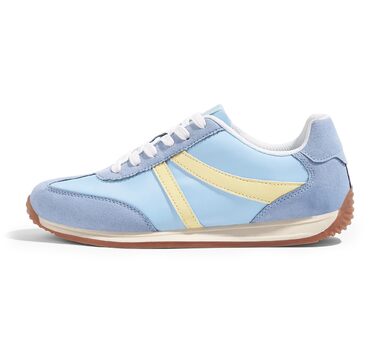 Жіночі ретро-кросівки LUCKY STEP: зручні повсякденні черевики 39 EU, синьо-жовті, з протиковзкою підошвою та дихаючою підкладкою