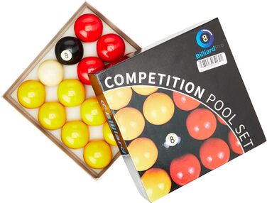 Набір більярдних куль Billiard Pro, 2 дюйми, червоні та жовті, універсальні