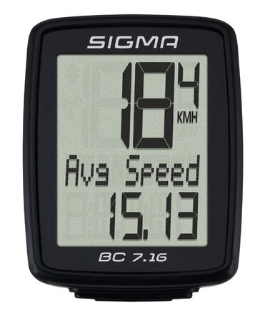Велокомп'ютер Sigma BC 7.16 Schwarz, дротовий, для велосипеда