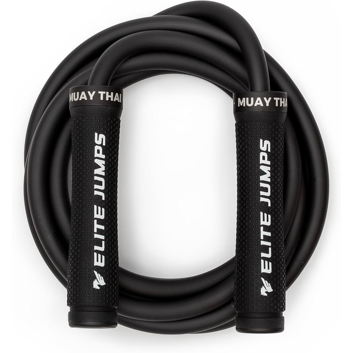 Стрибкове канат для Муай Тай 3.0 - з вагою, для чоловіків та жінок - професійний, для інтенсивних тренувань, MMA та фітнесу, для всього тіла (чорний)