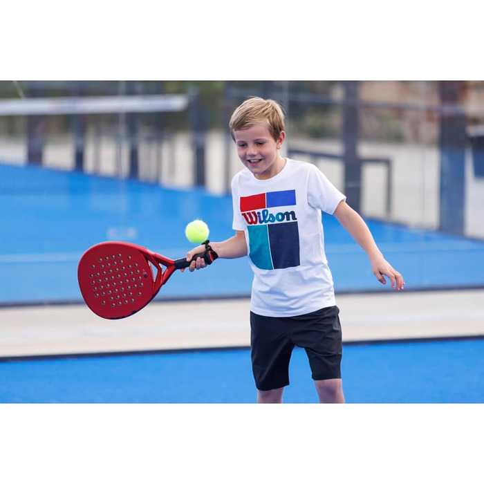 Дитяча падельна ракетка Wilson Bela Junior V2, скловолокно/EVA, червона/чорна, 4'