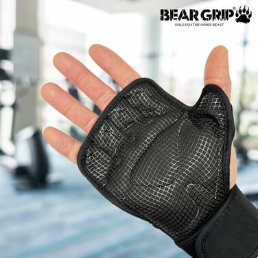 Рукавички для тренувань Bear Grip M (чорні) – захист долонь для кросфіту, бодібілдингу, пауерліфтингу