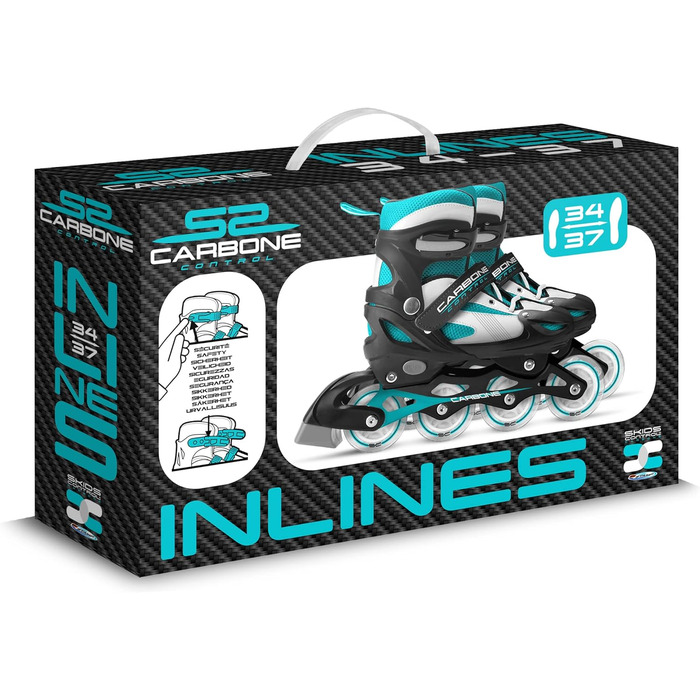 Роликові ковзани Skids Control Lightning Carbon Black, 34-37, чорний