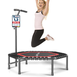 Трамплін для фітнесу DH FitLife | Ø114 см, до 150 кг, регульована ручка, стабільний та тихий | для дітей та дорослих