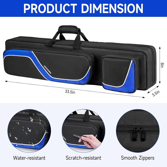 Сумка для більярду Biardqueue на 4 кия та 5 куль, чорна, велика