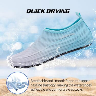 Водні черевики для плавання та відпочинку на пляжі WateLves: чоловічі та жіночі, швидко сохнуть, дихаючі, унісекс, розміри 34-47 EU, кольори: світло-зелений, блакитно-сірий