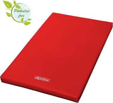 Гімнастичний мат ALPIDEX 200x120x8 см, м'який, з антиковзаючим дном, червоний