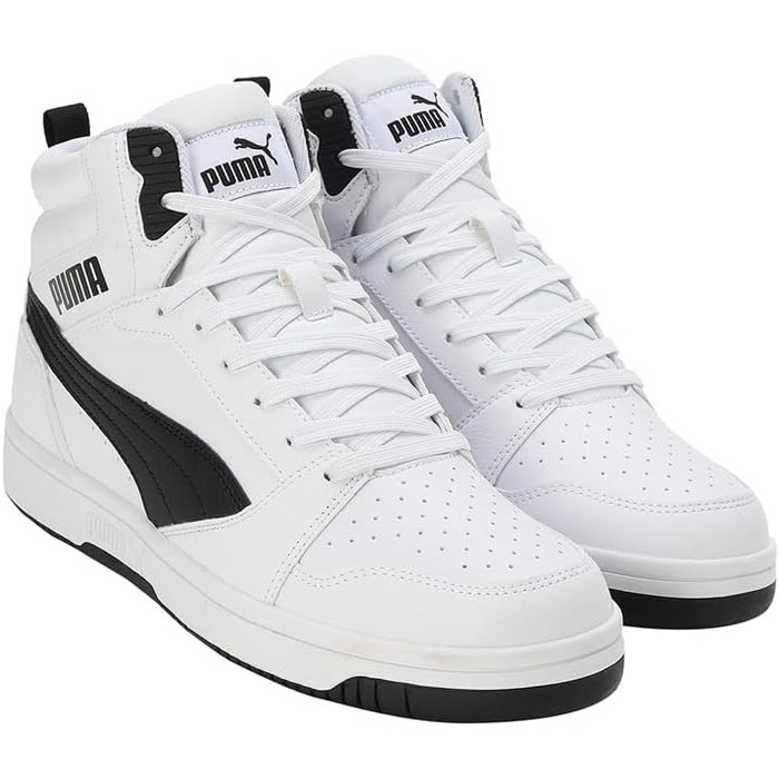Кросівки Puma Unisex Rebound V6 білі з чорним (Puma White/Black), розмір 45 EU
